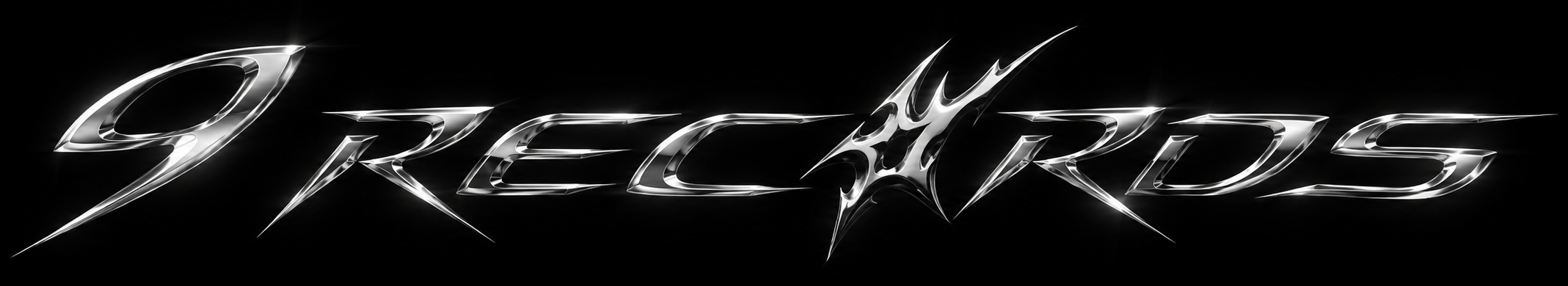 9 RECORDS chrome shuriken logo